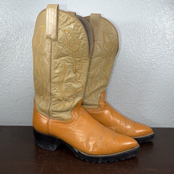 Unbranded Boots Mens Size 7.5 E Tan Butterscotch Leather Cowboy Western Boots main image 11